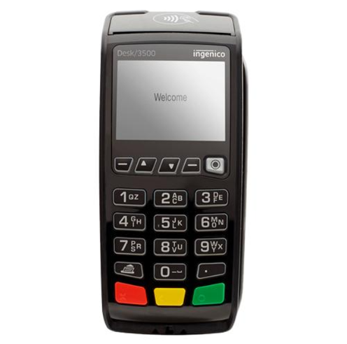 Es handelt sich um ein mobiles Zahlungsterminal der Marke Ingenico, Mo